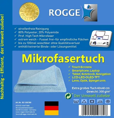 Produktbild von NEU ROGGE Display Microfasertuch blau 40x40cm