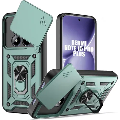 Image de Coque pour Xiaomi Redmi Note 15 Pro Plus 5G, Antichoc avec Protection Caméra Anti-Rayures - Vert