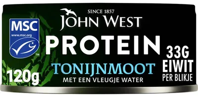 Obrázek produktu pro John West Proteinový filet z tuňáka ve vodě, 120 g – vysoký obsah bílkovin a zdravý