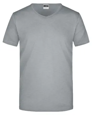 Imagen del producto de James and Nicholson - Camiseta de hombre con cuello en V, modelo LT2493 (talla S) (Gris melange)