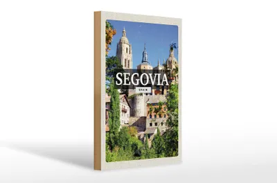 Produktbild von Holzschild Reise 20x30cm Segovia Spain Architektur Geschenk