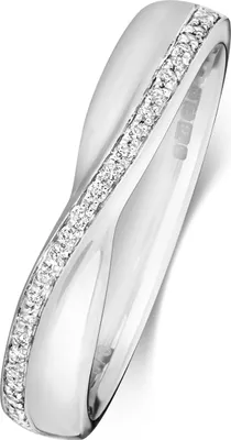 Produktbild von 9 Karat (375) Weißgold Damen - Diamant Trauring/Ehering/Hochzeitsring Brillant-Schliff 0.09 Karat GH - SI3-I1, 54 (17.2); TRS368429KWRSN