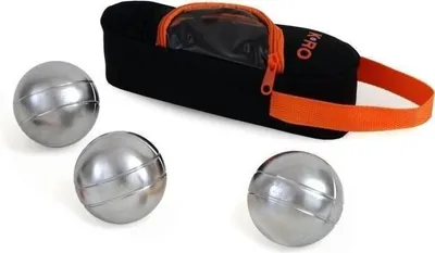 Obrázok produktu pre Súprava na pétanque K-RO Triplette, 720 g, leštená oceľ, gravírovaná, priemer 73 cm