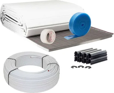 Produktbild von 100 m² Set Tackersystem Rollbahn 20 mm WLG 045 16 x 2 Aluverbundrohr Raster 10 cm + Zubehör