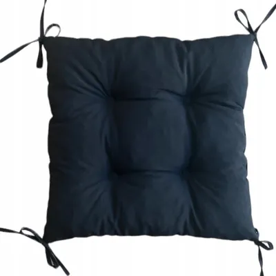 Produktbild von Hockerkissen, Quadratisches Kissen, Schwarz, 40x40x8 cm, Küchenhockerkissen, Weiches quadratisches Hockerkissen, Stuhlkissen für Haus und Garten