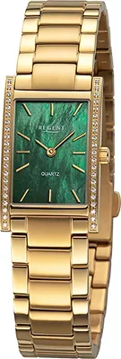 Produktbild von Regent Damenuhr Edelstahl-Armbanduhr Analog Metallarmband gold URBA868