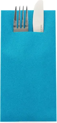 Produktbild von Sovie HOME Besteckserviette Aquablau aus Linclass® Airlaid 40 x 40 cm, 1/8 Falz, 12 Stück