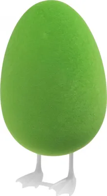 Produktbild von Osterei mit Füßen Deko-Ei beflockt Grün Schaufensterdeko Osterfigur 25cm