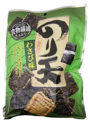Zdjęcie produktu dla Yama Maruka Noriten Wasabi 60g – Chrupiące wodorosty nori o smaku wasabi