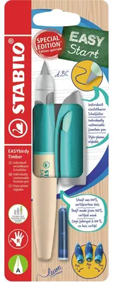 Produktbild von STABILO Schulfüller ergonomisch für Rechtshänder mit Anfänger-Feder A - EASYbirdy Timb…