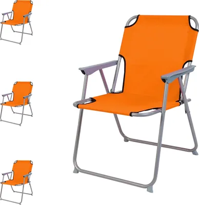 Produktbild von 4 Stück Campingstuhl Stoff Oxfort Metall Orange
