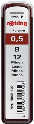 Obrázok produktu pre ROTRING Feinmine Dose Feinminen 12 Stück 0,5 B
