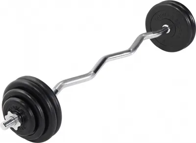 Produktbild von GORILLA SPORTS® Hantelset - 35kg, SZ-Stange 120 cm, 2x1,25kg, 2x2,5kg, 4x5kg Hantelscheiben Gusseisen Gummiert, Sternverschlüsse, Gerändelt, Verchromt - Curlstange, Hantelstange, Gewichten, Curlset
