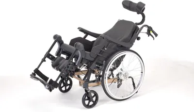 Produktbild von Multifunktions- und Lagerungsrollstuhl Rea Clematis Pro mit Therapietisch und Pelotten perlmuttbeige>>>>SB 39 cm
