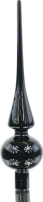 Produktbild von Kaemingk Weihnachtsbaumspitze Pure Black schwarz glänzend Ø 6 cm 26 cm - Glas