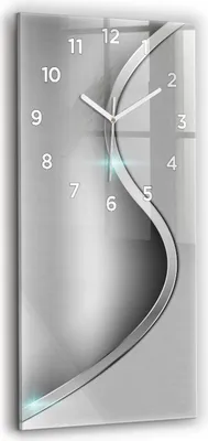 Produktbild von Wallfluent Wanduhr – Stilles Quarzuhrwerk - Uhr Dekoration Wohnzimmer Schlafzimmer Küche - Zifferblatt - weiße Zeiger - 30x60 cm - Graue Metallabstraktion