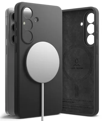 Image de Étui pour téléphone portable Galaxy S26, Ringke Silicone Magnetic avec MagSafe, noir