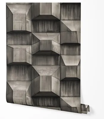 Produktbild von Vliestapete 3D Betonoptik Geometrisch Dunkelgrau Modern Wandtapete Wohnzimmer Schlafzimmer Flur Küche Loft Industrial Design UV-beständige Tapete 10m x 0.5m