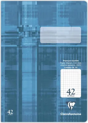 Produktbild von Clairefontaine 25x Schulheft DIN A4 16 Blatt Lineatur kariert Blaugrau 331042C