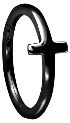 Produktbild von Ohrpiercing, Nasenpiercing, Septum Piercing Chirurgenstahl Segmentring Clicker KREUZ  Schwarz Innendurchmesser: 10 mm