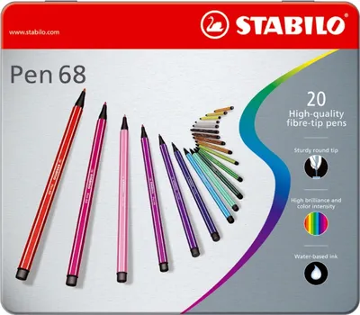 Produktbild von Fasermaler Pen 68 Metalletui mit 20 Stiften Packung mit 5 Stück