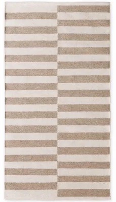 Produktbild von Hanse Home Wollteppich Vika, Handgewebt, Streifen, Natürlich, Beige Natur Weiß - 80x150 cm