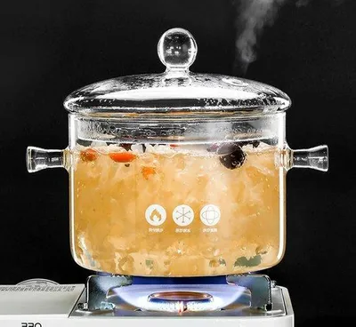 Produktbild von 15l Glas-Kochtopf mit Deckel - hitzebeständiger Gemüse- und Salat-Pan