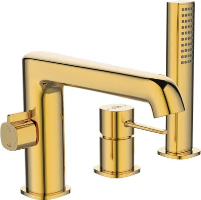 Produktbild von POLA Dreiloch-Standbadewannenarmatur, Gold