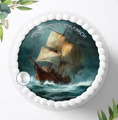 Produktbild von Für die Geburtstags Torte ein Tortenaufleger, Zuckerbild mit dem Motiv: Piraten, Essbares Foto für Torten, Fondant, Ø 20cm, 2233z