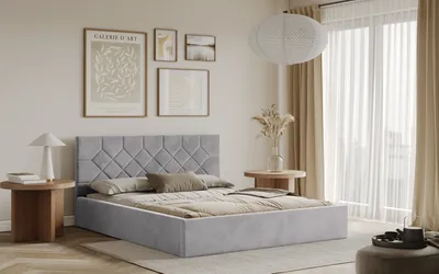 Obrázek produktu pro Postel MARSALA 160x200 světlešedá s úložným prostorem