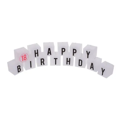Produktbild von Happy Birthday Kerzenblock mit Aufschrift aus 14 mini Kerzen a 3x3 cm
