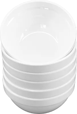 Produktbild von 6 Stück Melaminschüssel Ø 10,5 cm in weiß Salatschüssel Beilagenschale