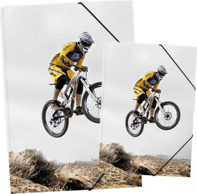 Produktbild von itenga Gummizugmappe Zeichenmappe A4 und A3 Motiv Downhill Set