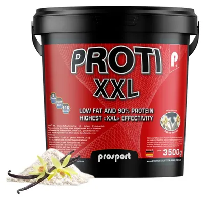 Produktbild von Prosport Proti® XXL Mehrkomponenten Proteinpulver 3500g – Sahne-Vanille – mit Whey, Casein, Eiprotein & Kollagenhydrolysat – für Muskelaufbau & Regeneration