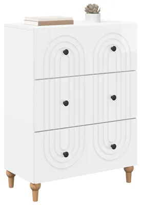 Produktbild von vidaXL Schubladenschrank Hochglanz Weiß 66 x 34,5 x 90 cm