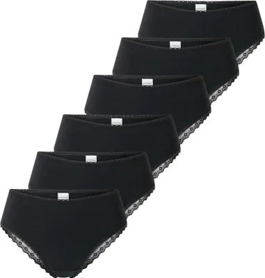 Zdjęcie produktu dla Slipy brazylijskie SCHIESSER Damen, 6er Pack - 6Pack brazylijskich, elastyczna bawełna, uni Schwarz L