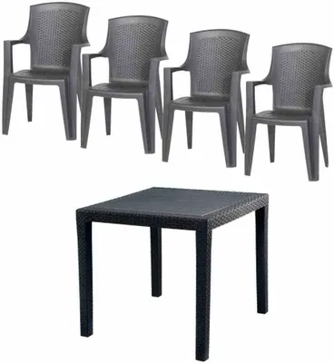 Produktbild von PROGARDEN Eden + King SET 5tlg. anthrazit Kunststoff N01320