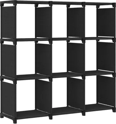 Produktbild von Würfelregal mit 9 Fächern Schwarz 103x30x107,5 cm Stoff
