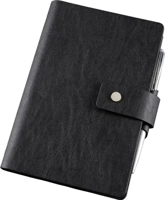 Produktbild von Notizbuch A6 mit Ringmechanik Kunstleder schwarz