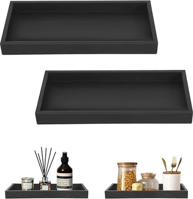 Produktbild von Famanu Dekoratives Badtablett - Schwarz, Silikon, Rechteckig