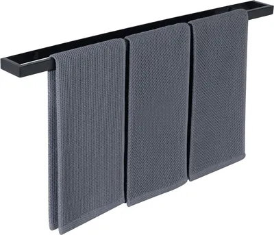 Produktbild von Handtuchhalter - Handtuchring - Badezimmerorganisation - Edelstahl SUS304 - 70 cm - Matt Schwarz