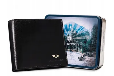 Obrázek produktu pro Peterson pánská kožená peněženka RFID horizontální černá 12x9 cm
