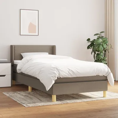 Produktbild von The Living Store Boxspringbett mit Matratze Taupe 90x190 cm Stoff