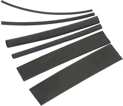 Zdjęcie produktu dla Rurka termokurczliwa 100 mm, zestaw 100 sztuk, 1,5 mm – 13 mm, oszczędzająca miejsce torebka CZARNA