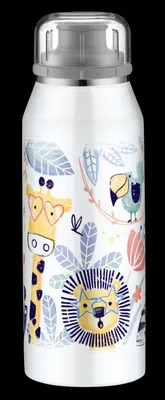 Zdjęcie produktu dla alfi KIDS ISO BOTTLE – bidon dla dzieci, motyw "szalona dżungla" – zestaw promocyjny z szczotką do czyszczenia CLEAN FIX, 30 cm | HAN 5677201035 | EAN 4002458491269