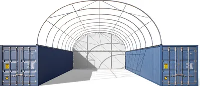 Produktbild von TOOLPORT Rückwand für Container Überdachung 6m Breite  PRIMEtex 2300 PVC Plane, weiß
