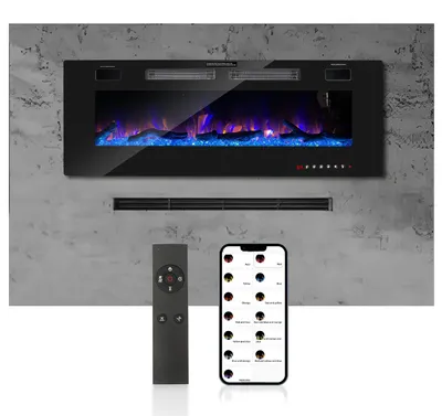 Obrázek produktu pro Eikuavons elektrický krb o velikosti 50 palců, výkon 1500 W, s Wi-Fi, Bluetooth a dálkovým ovládáním