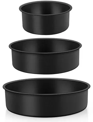 Produktbild von Ibenzoa® 3‑teiliges Edelstahl‑Tortenform‑Set mit Antihaftbeschichtung – gleichmäßiges Backen, einfache Reinigung