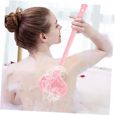 Produktbild von Silikon-Duschbürste mit langem Griff für den Körper zur effektiven Reinigung und zum sanften Peeling des Rückens