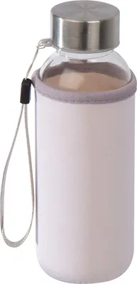 Produktbild von Glas Trinkflasche mit Neoprenüberzug / 300ml / Farbe: transparent